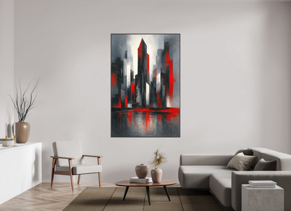 120 x 180 cm, Forex, gerahmt Erlenholz braun Crimson Skyline