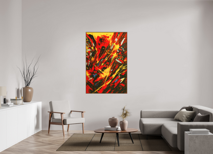 100 x 150 cm, Forex, gerahmt Nussbaumholz Inferno City