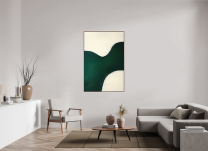 100 x 150 cm, Forex, gerahmt Nussbaumholz Emerald Flow