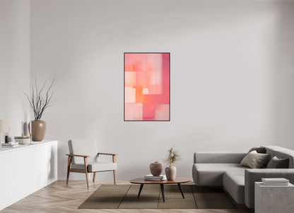 80 x 120 cm, Forex, gerahmt Eichenholz schwarz Peach Haze