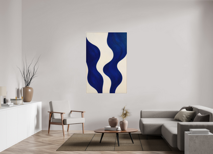 100 x 150 cm, Forex, gerahmt Ahornholz weiß Indigo Tides