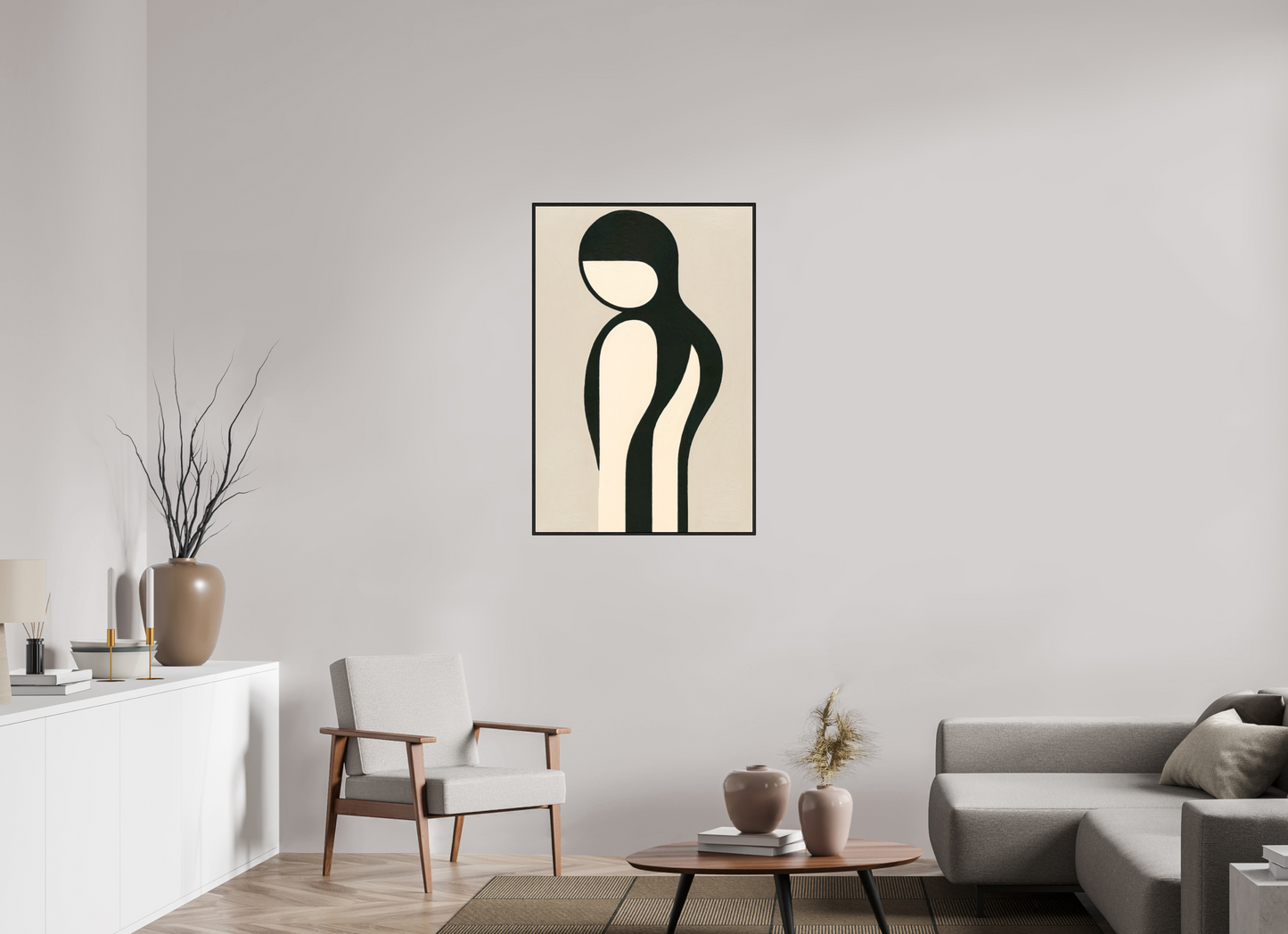 70 x 105 cm, Forex, gerahmt Eichenholz schwarz Grace in Line