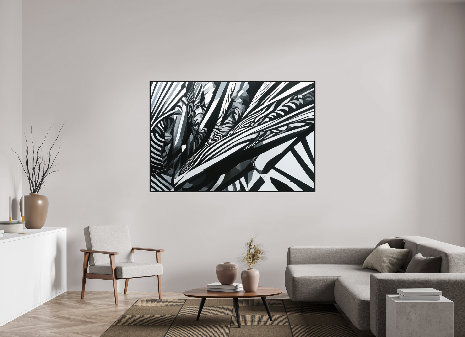 180 x 120 cm, Forex, gerahmt Eichenholz schwarz Obsidian Motion