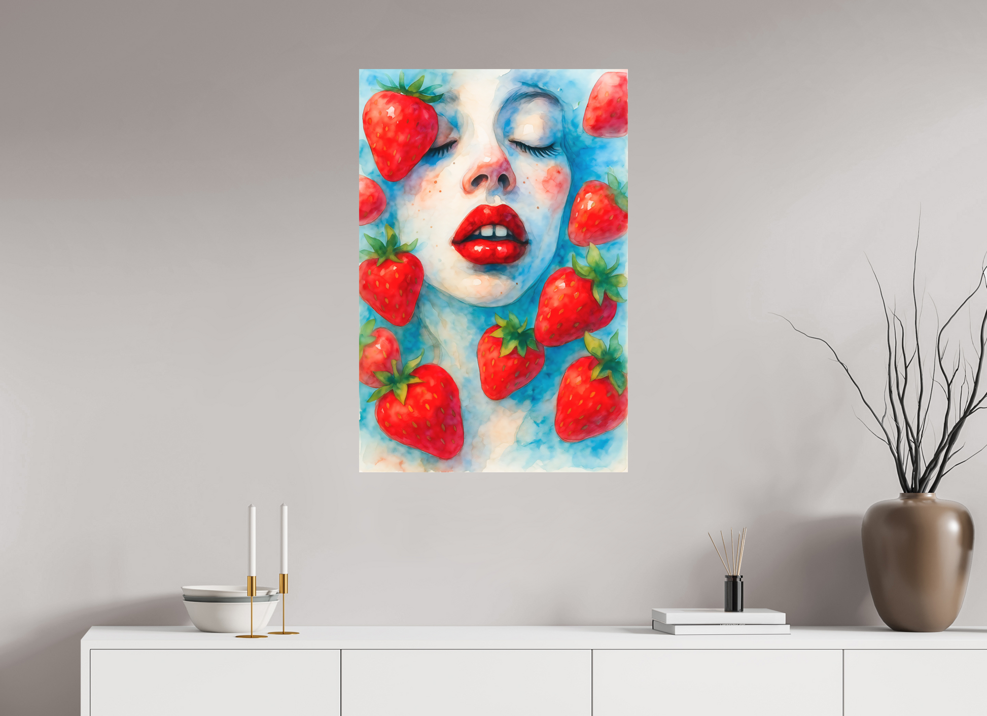 60 x 90 cm, Forex o. Rahmen Strawberry Whisper