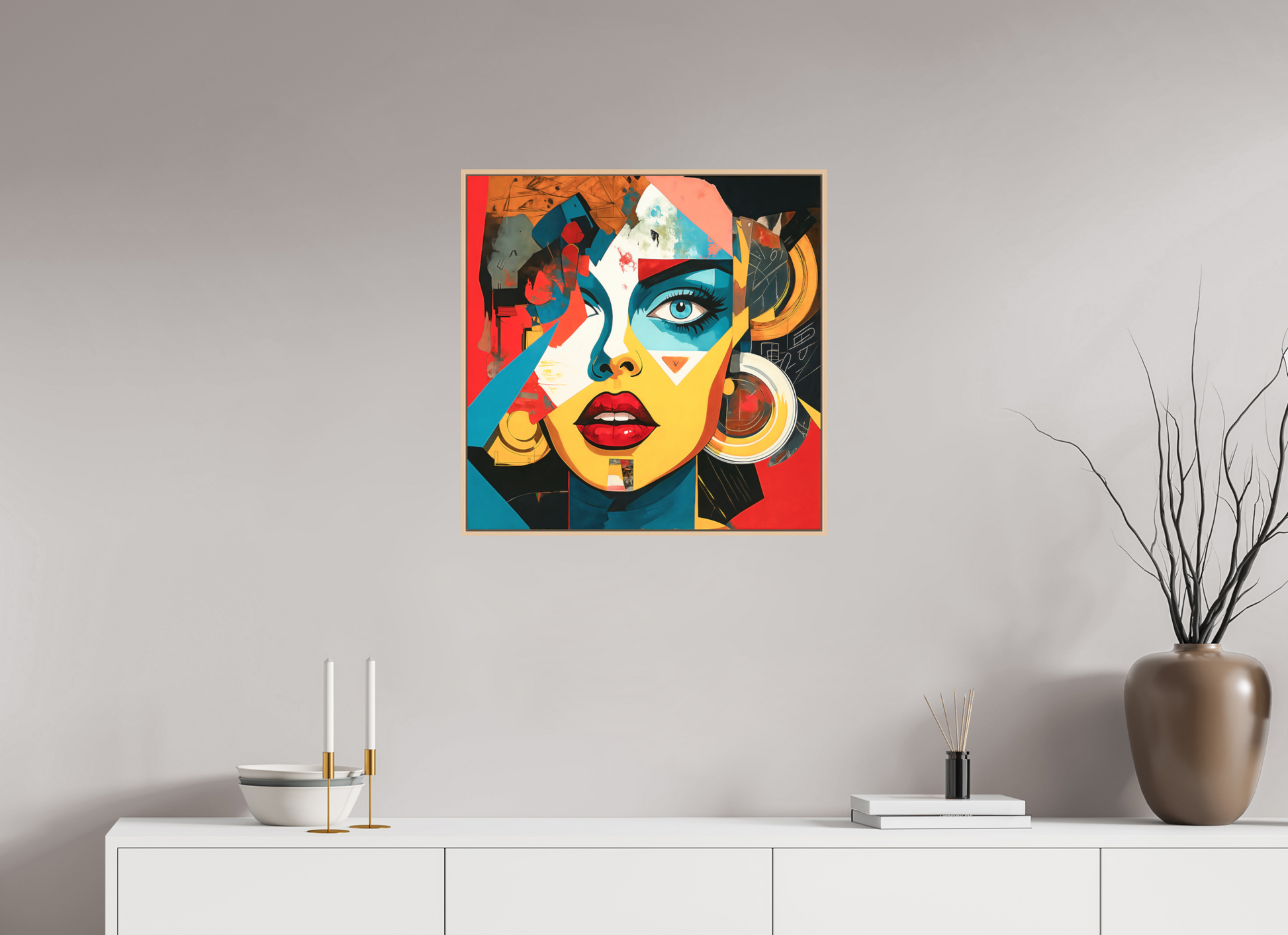 60 x 60 cm, Forex, gerahmt Ahornholz Natur Chromatic Muse