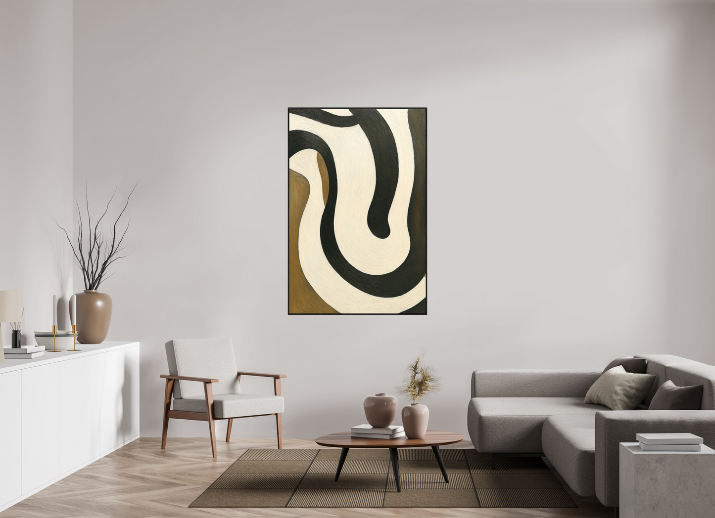 100 x 150 cm, Forex, gerahmt Eichenholz schwarz Fluid Accord