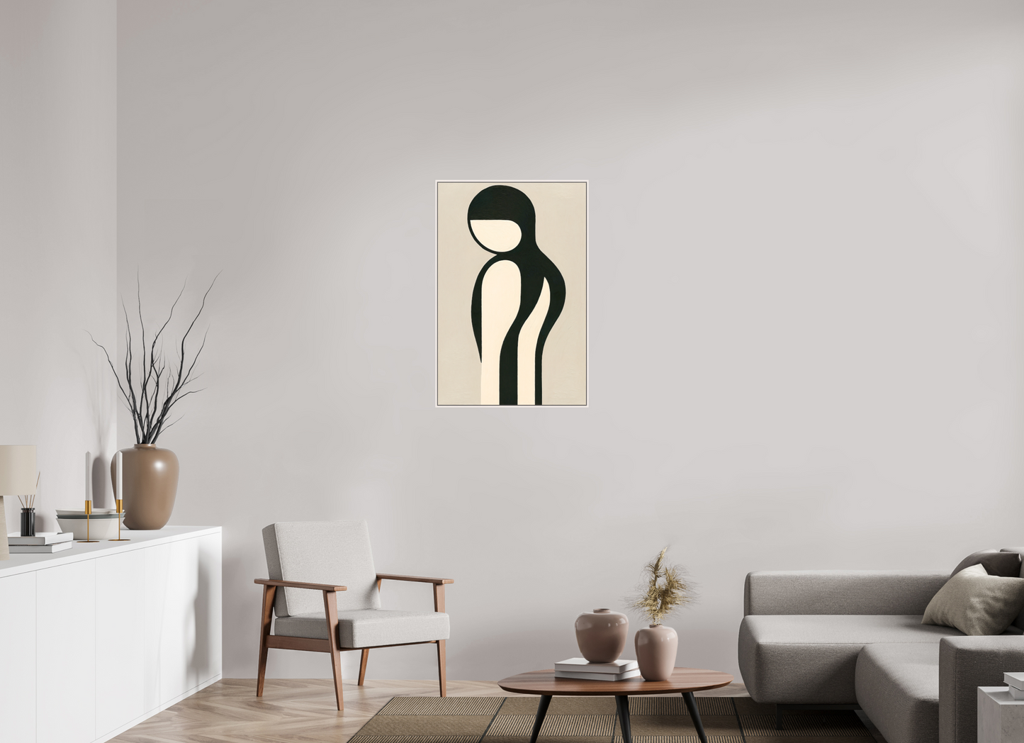 60 x 90 cm, Forex, gerahmt Ahornholz weiß Grace in Line