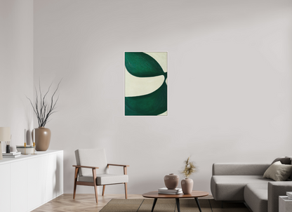 60 x 90 cm, Forex, gerahmt Ahornholz weiß Leaf Flow