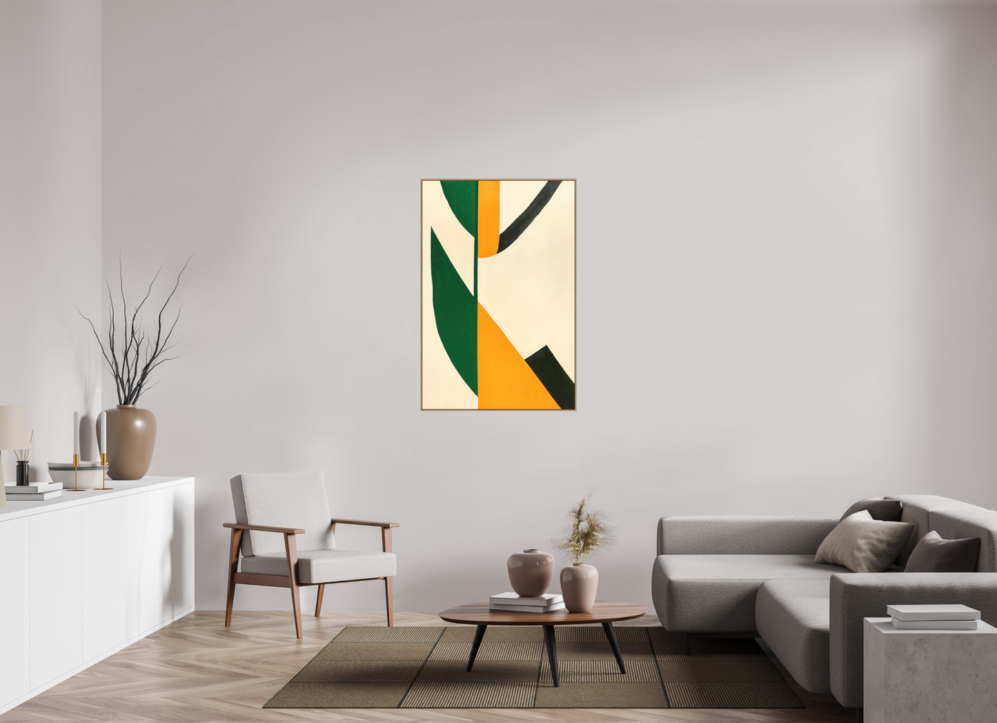 80 x 120 cm, Forex, gerahmt Eichenholz Natur Verdant Axis