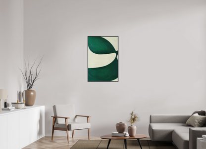 60 x 90 cm, Forex, gerahmt Eichenholz schwarz Leaf Flow