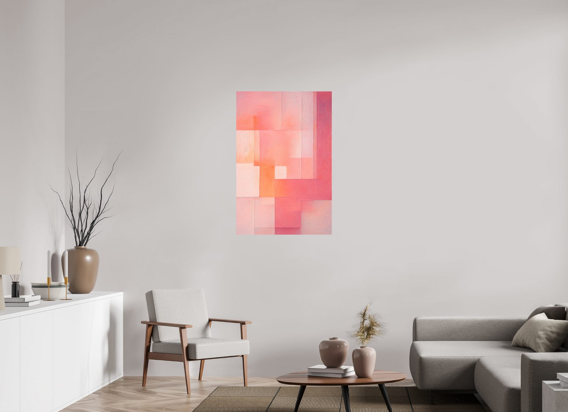 70 x 105 cm, Forex o. Rahmen Peach Haze