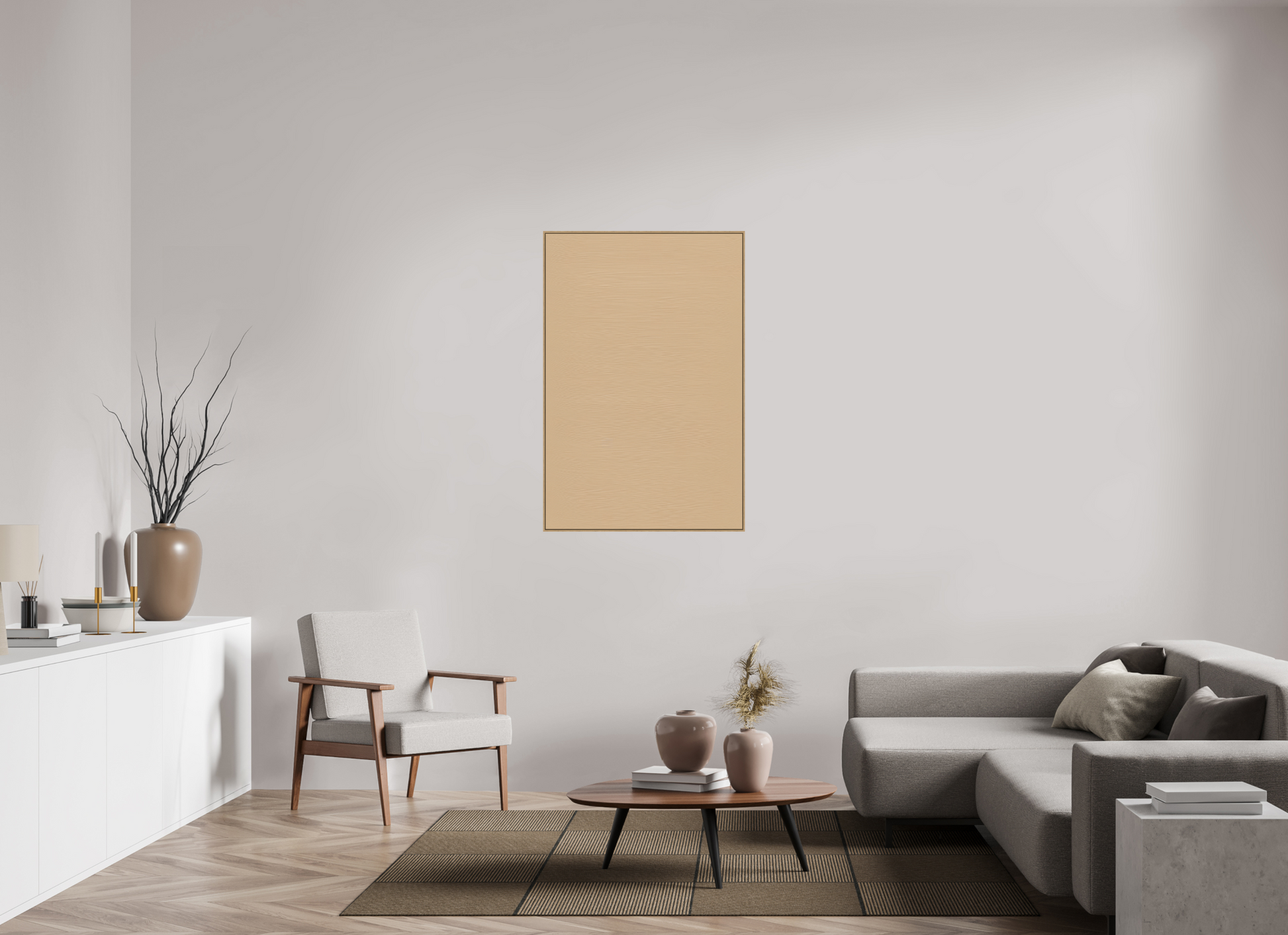 80 x 120 cm, Forex, gerahmt Eichenholz Natur Beige Horizon