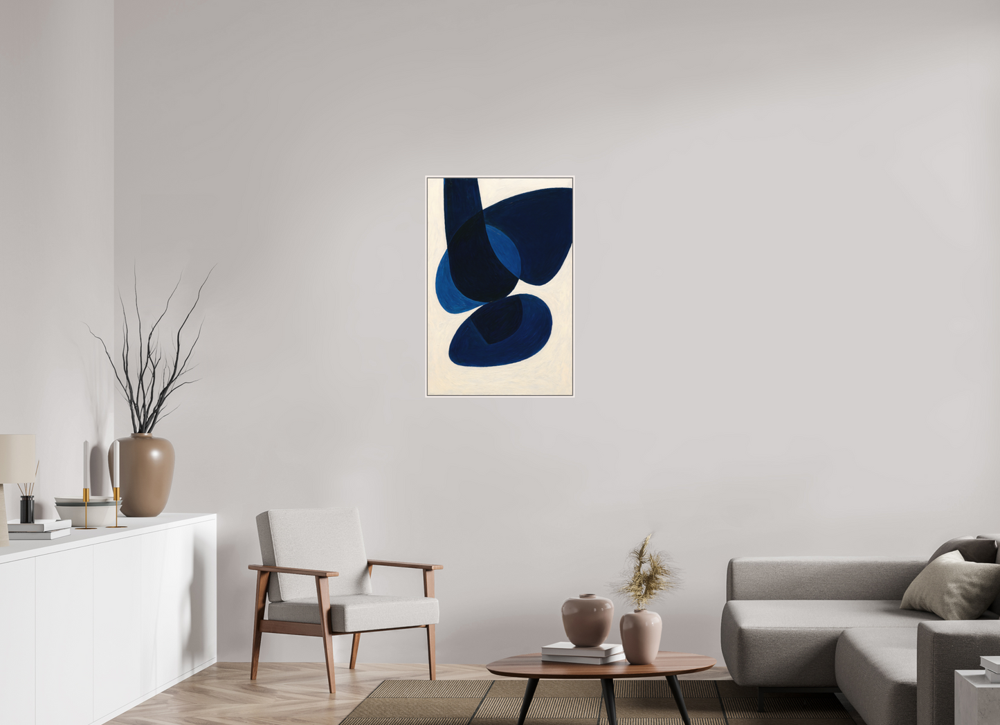 60 x 90 cm, Forex, gerahmt Ahornholz weiß Midnight Arc