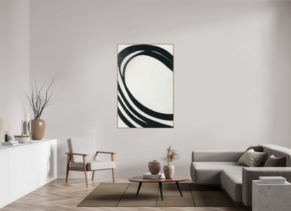 100 x 150 cm, Forex, gerahmt Eichenholz Natur Elliptic Flow