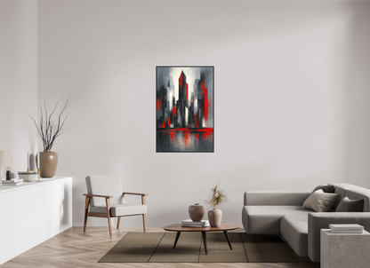 80 x 120 cm, Forex, gerahmt Eichenholz schwarz Crimson Skyline