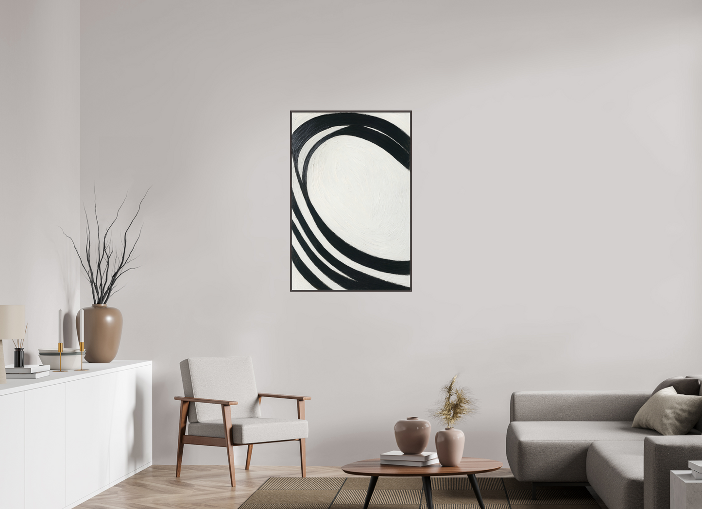 70 x 105 cm, Forex, gerahmt Erlenholz braun Elliptic Flow