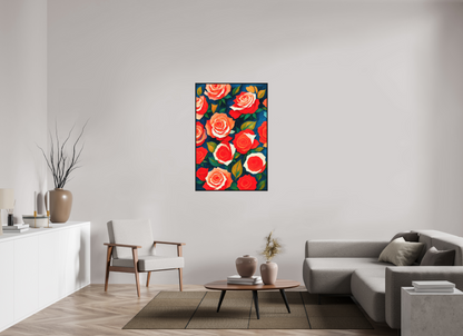 80 x 120 cm, Forex, gerahmt Eichenholz schwarz Rose Harmony