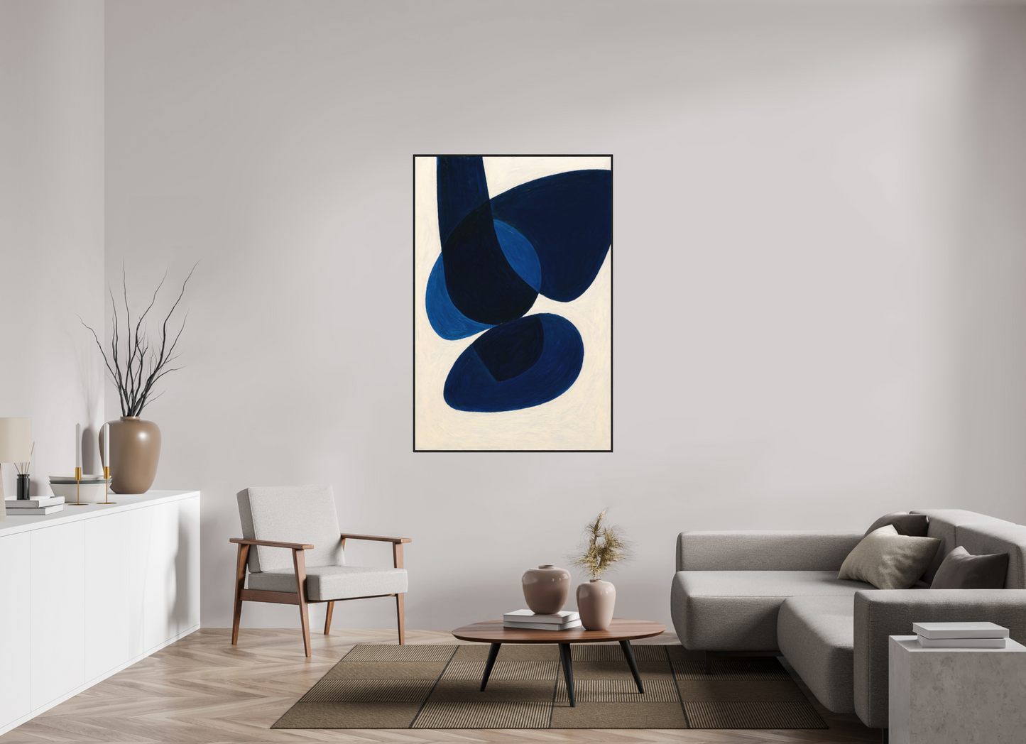100 x 150 cm, Forex, gerahmt Eichenholz schwarz Midnight Arc