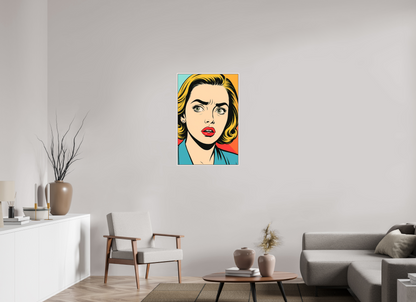 60 x 90 cm, Forex, gerahmt Ahornholz weiß Teal Shock