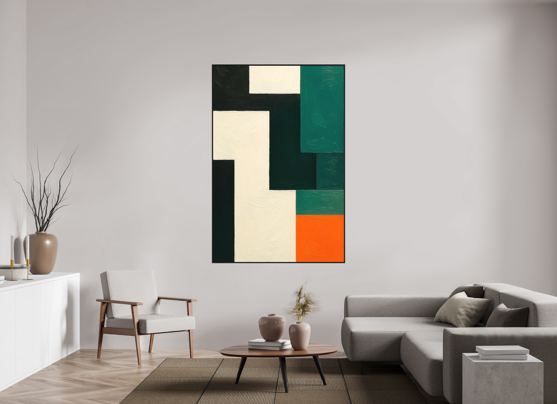 120 x 180 cm, Forex, gerahmt Eichenholz schwarz Urban Contrast