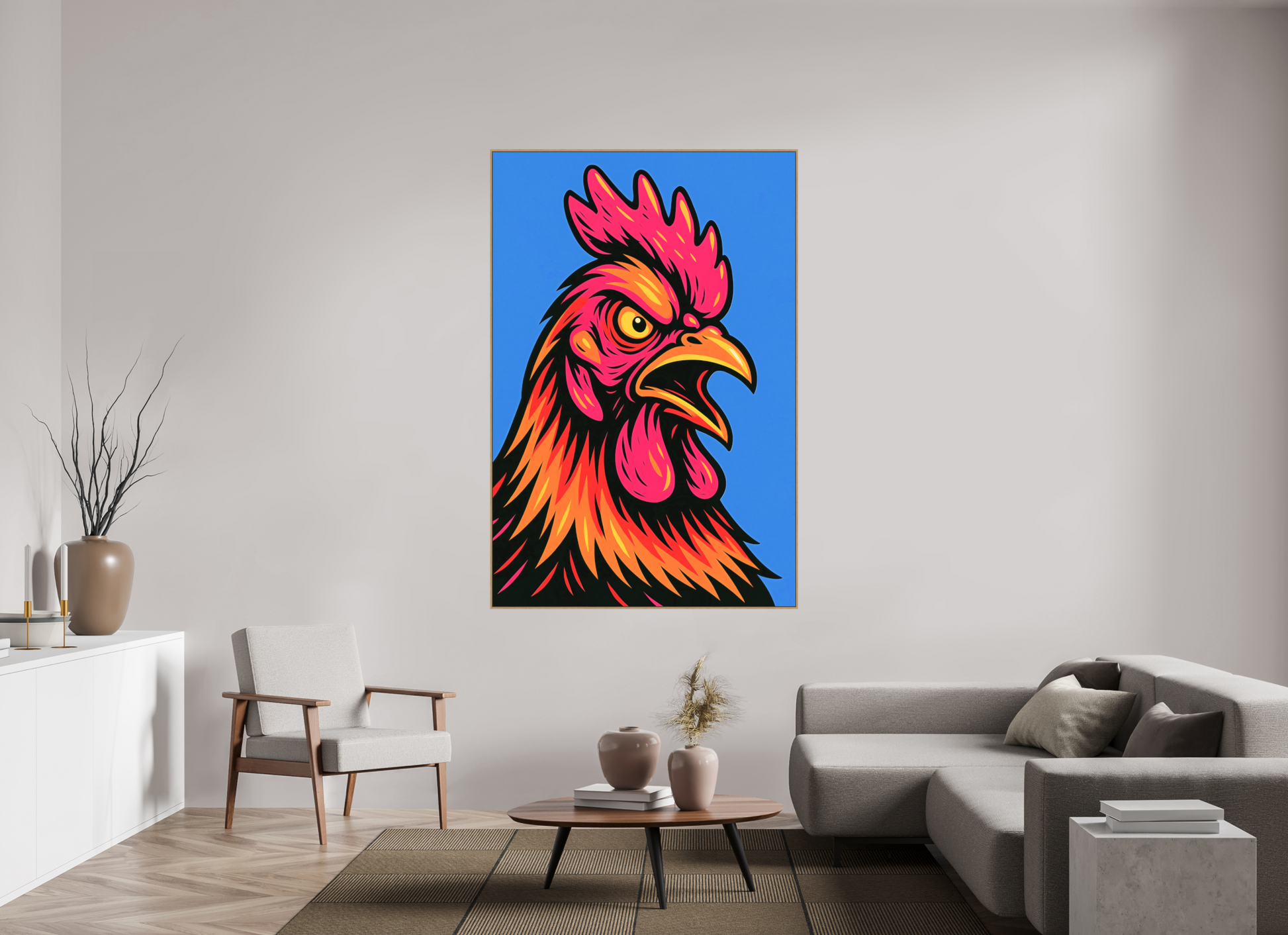 120 x 180 cm, Forex, gerahmt Eichenholz Natur Crimson Crown