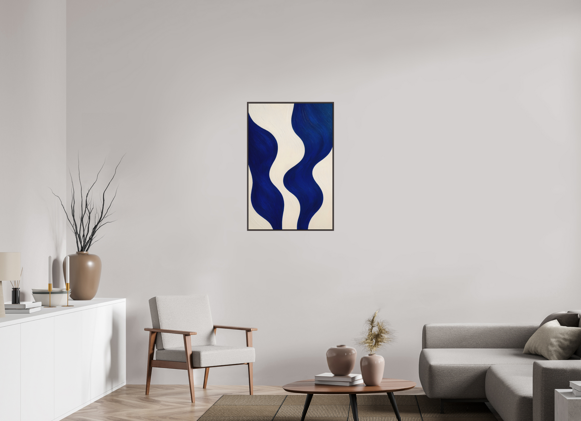 60 x 90 cm, Forex, gerahmt Erlenholz braun Indigo Tides