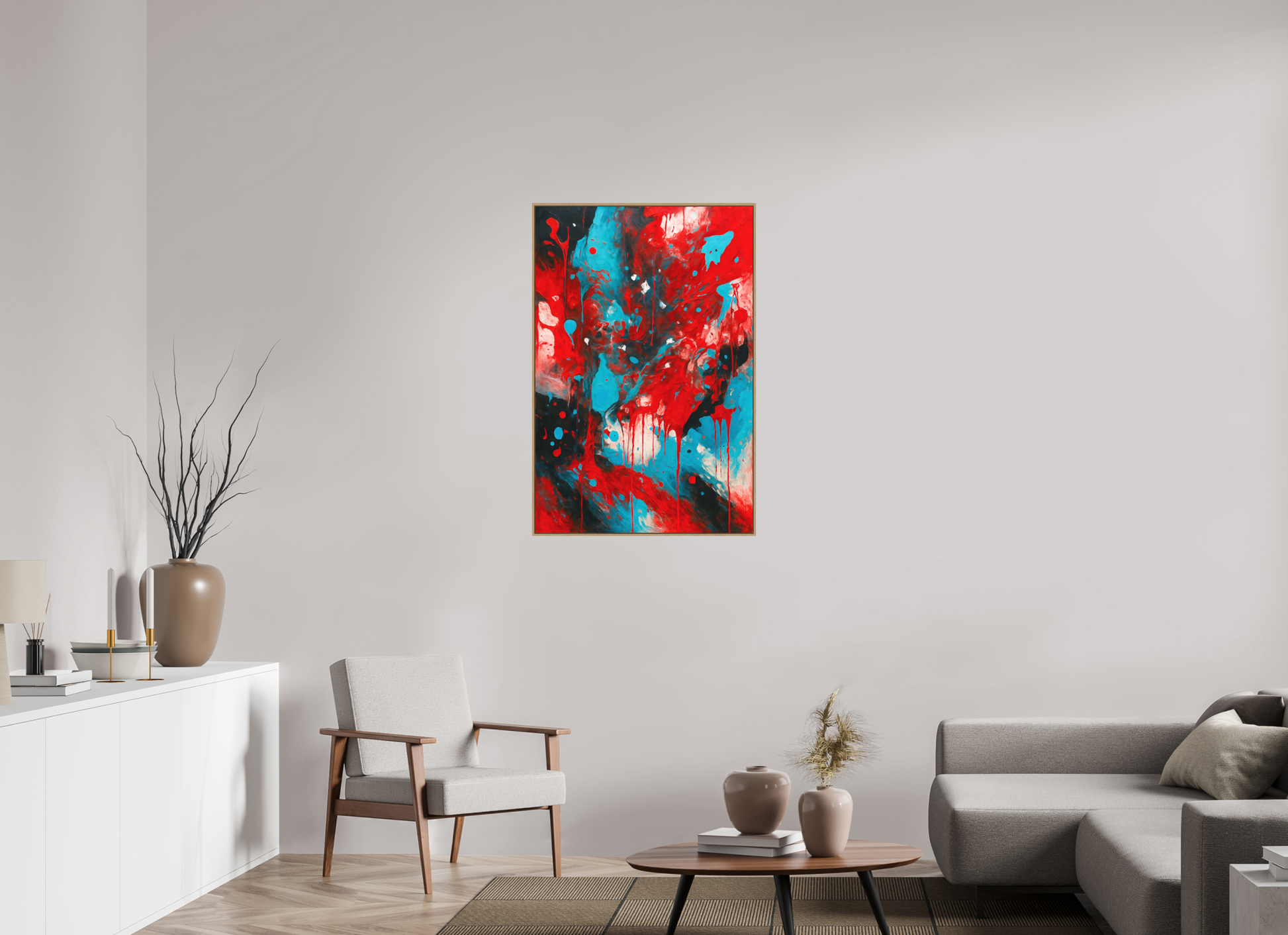 70 x 105 cm, Forex, gerahmt Eichenholz Natur Vivid Motion