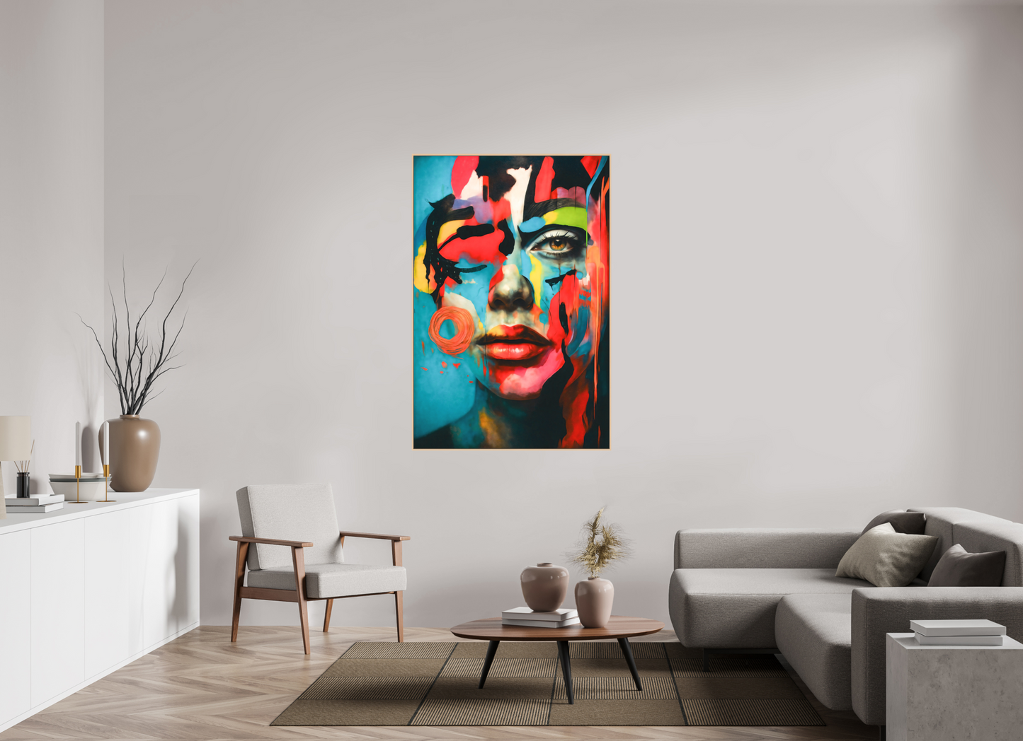 100 x 150 cm, Forex, gerahmt Ahornholz Natur Chromatic Gaze