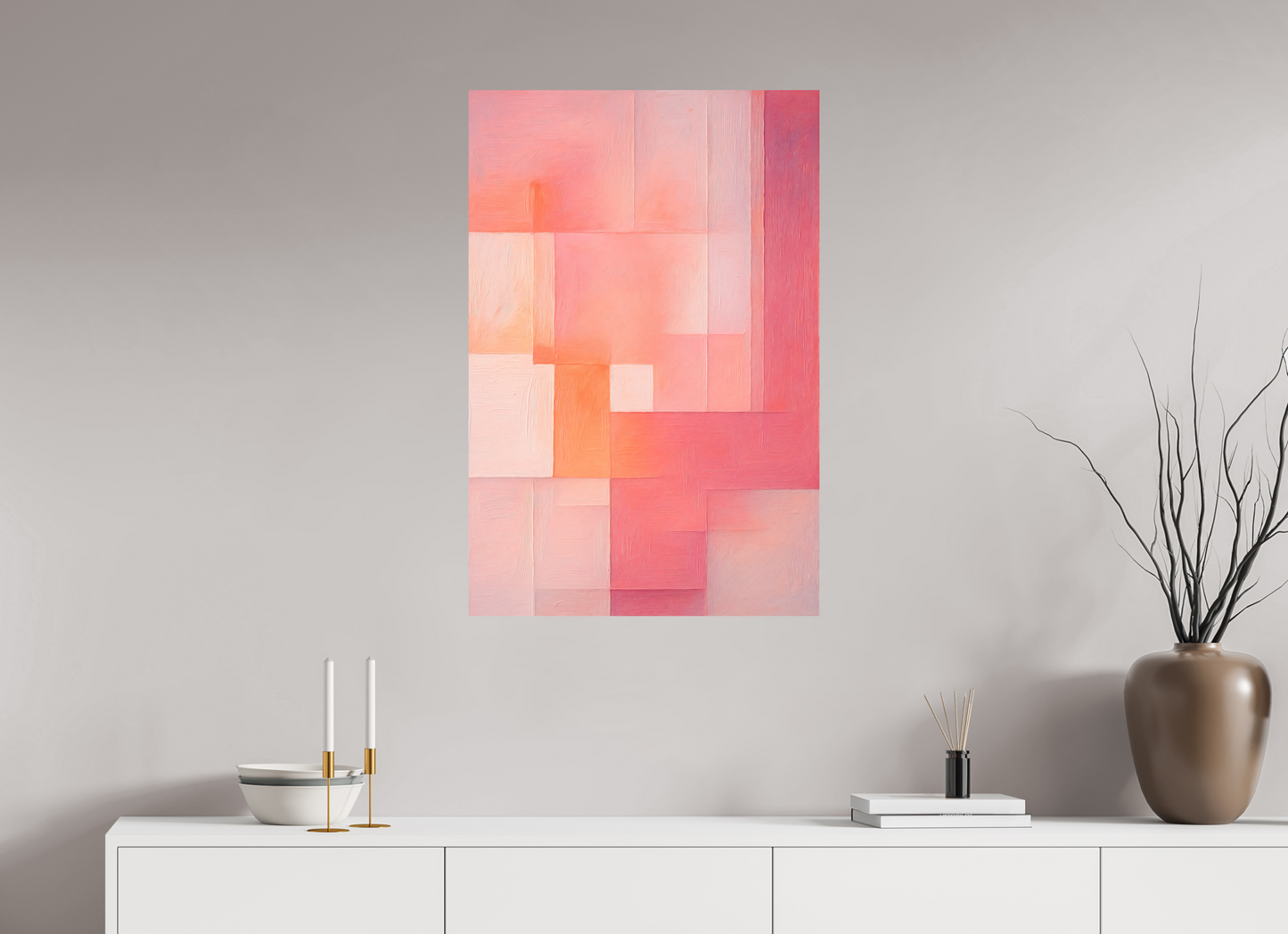 60 x 90 cm, Forex o. Rahmen Peach Haze