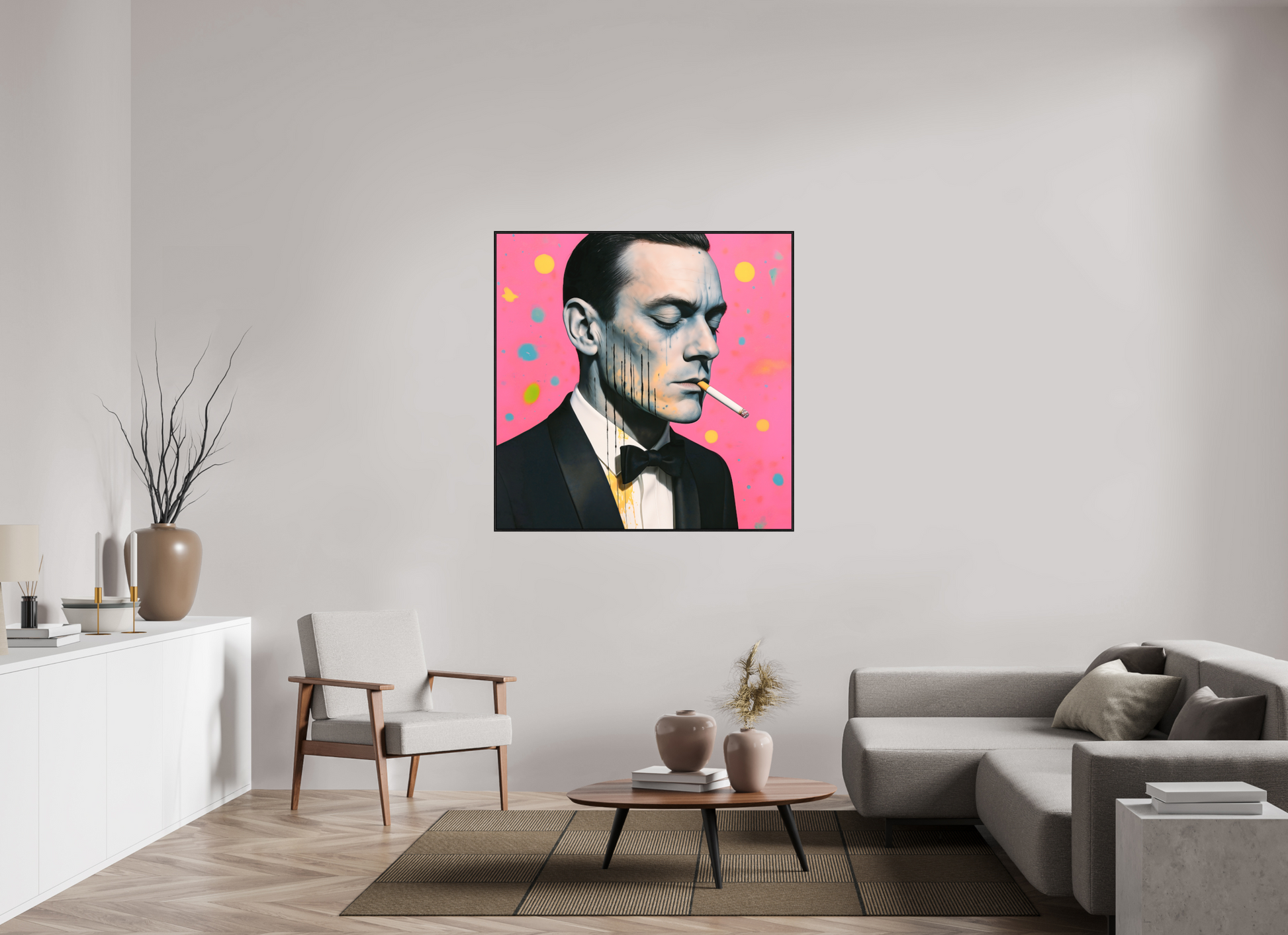 120 x 120 cm, Forex, gerahmt Eichenholz schwarz Velvet Rebellion