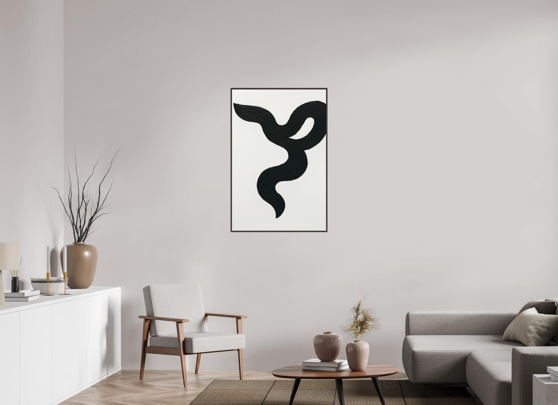 70 x 105 cm, Forex, gerahmt Erlenholz braun Noir Ribbon