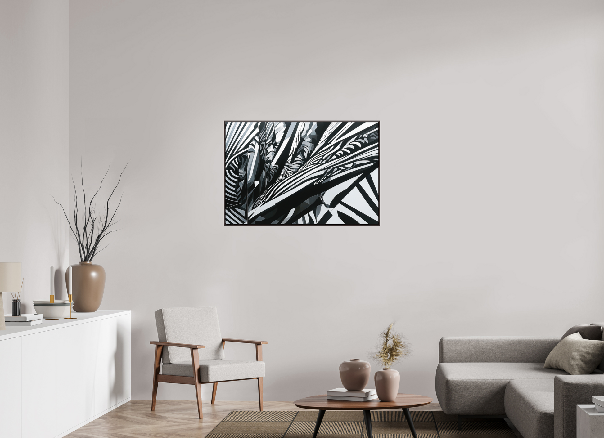105 x 70 cm, Forex, gerahmt Erlenholz braun Obsidian Motion