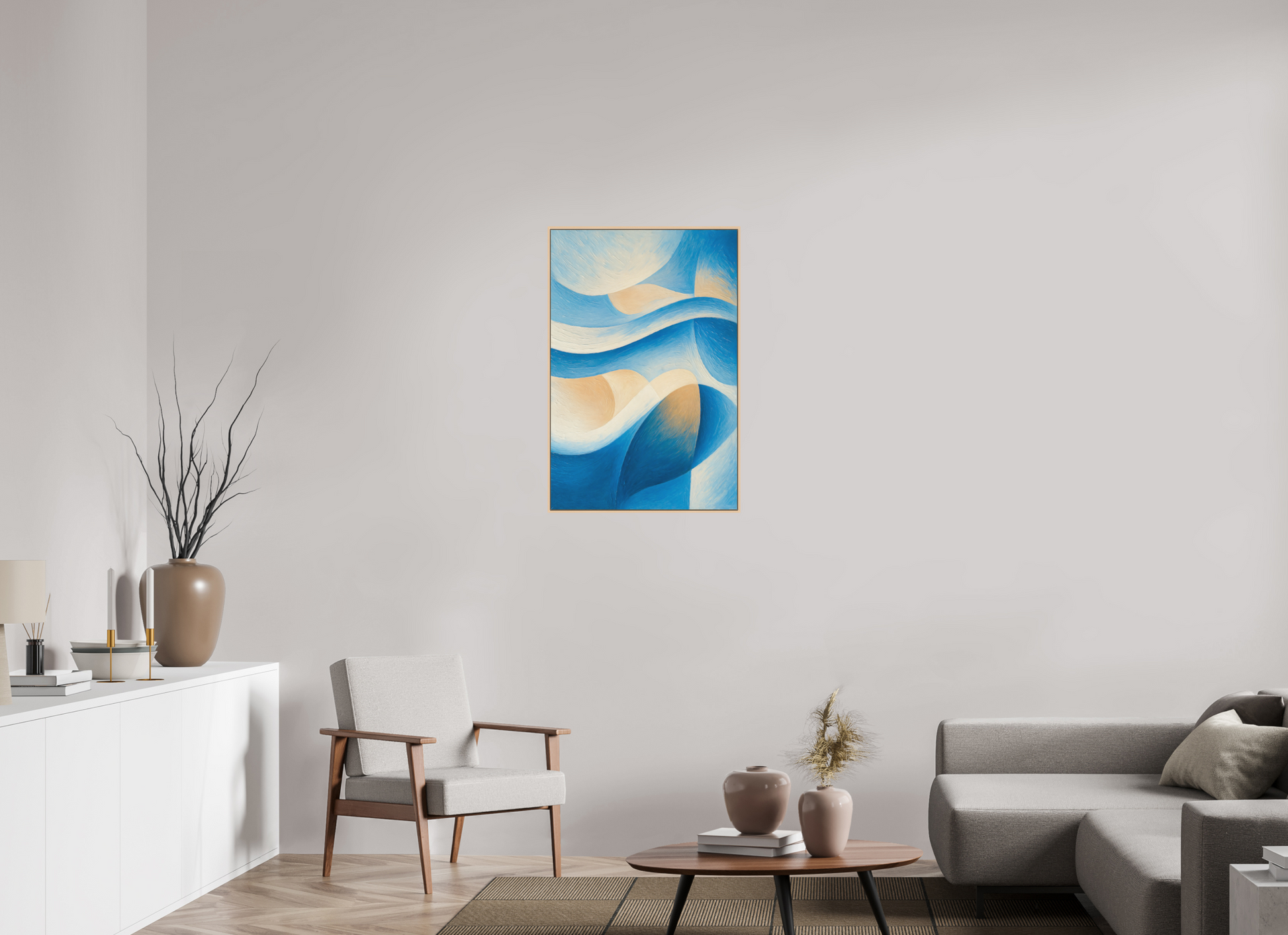 60 x 90 cm, Forex, gerahmt Ahornholz Natur Coastal Harmony