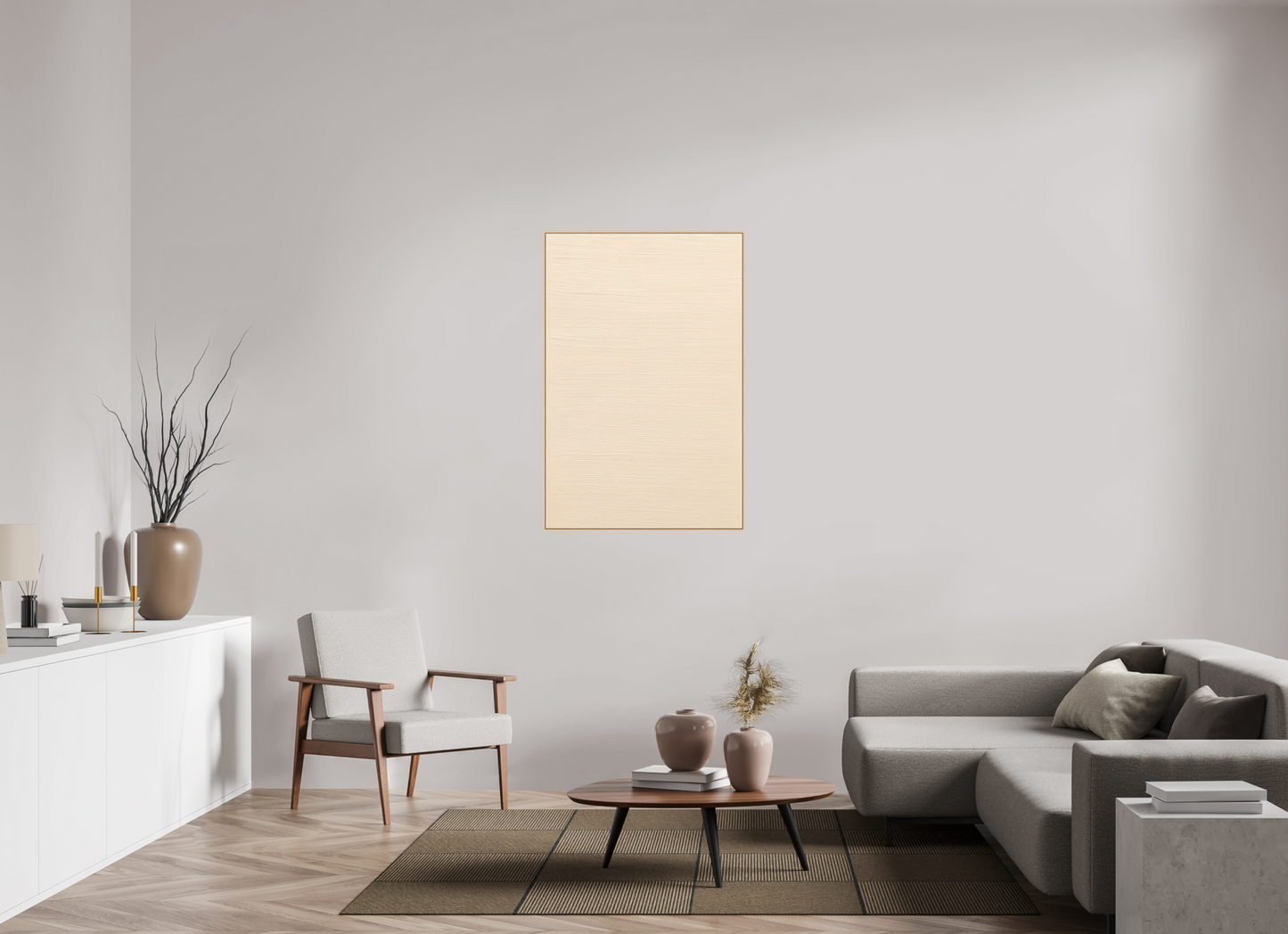 80 x 120 cm, Forex, gerahmt Ahornholz Natur Sandline Pure